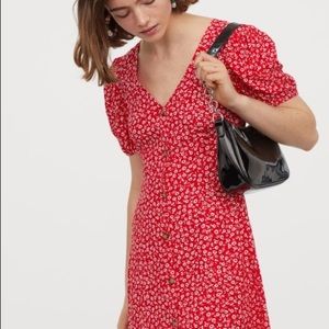 H&M red floral dress size 4 small